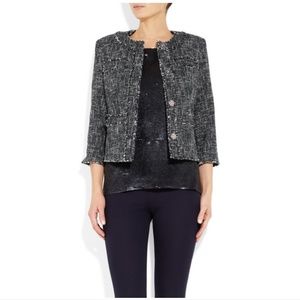 Michael Kors Textured Tweed Raw Edge Jacket